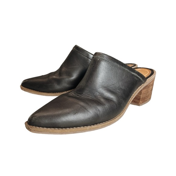 Madewell Black Leather Slip On Harper Mules - 8.5 - Picture 4 of 12